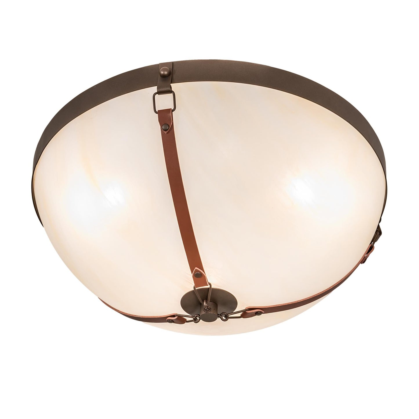Meyda Lighting Saddle Strap 22 Inch 3 Light Led Semi Flush Mount Cp780141