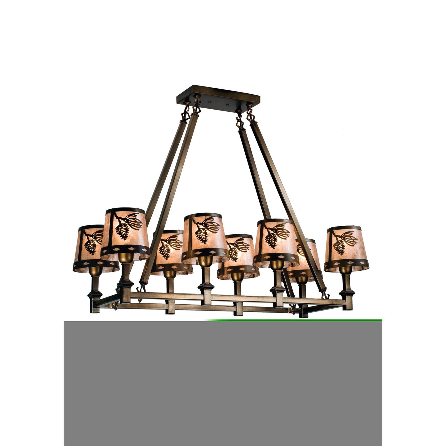 Meyda Lighting Balsam Pine 38 Inch 8 Light Linear Suspension Light Cp55420