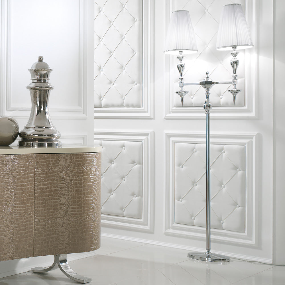 Modern Italian Designer Chrome Floor Lamp