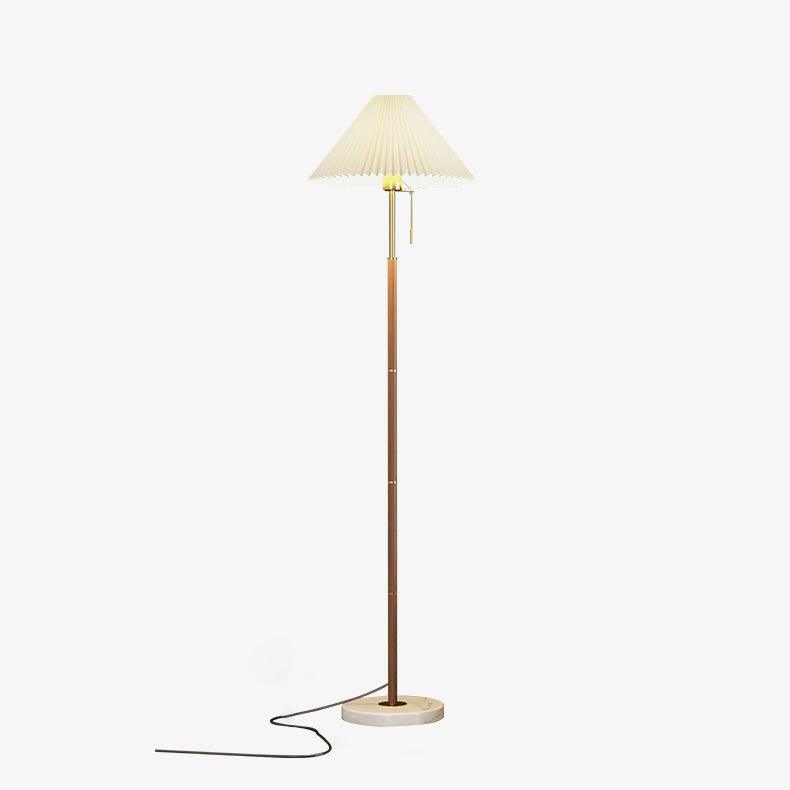 Vintage Pleated Tall Lamp Floor Lamp