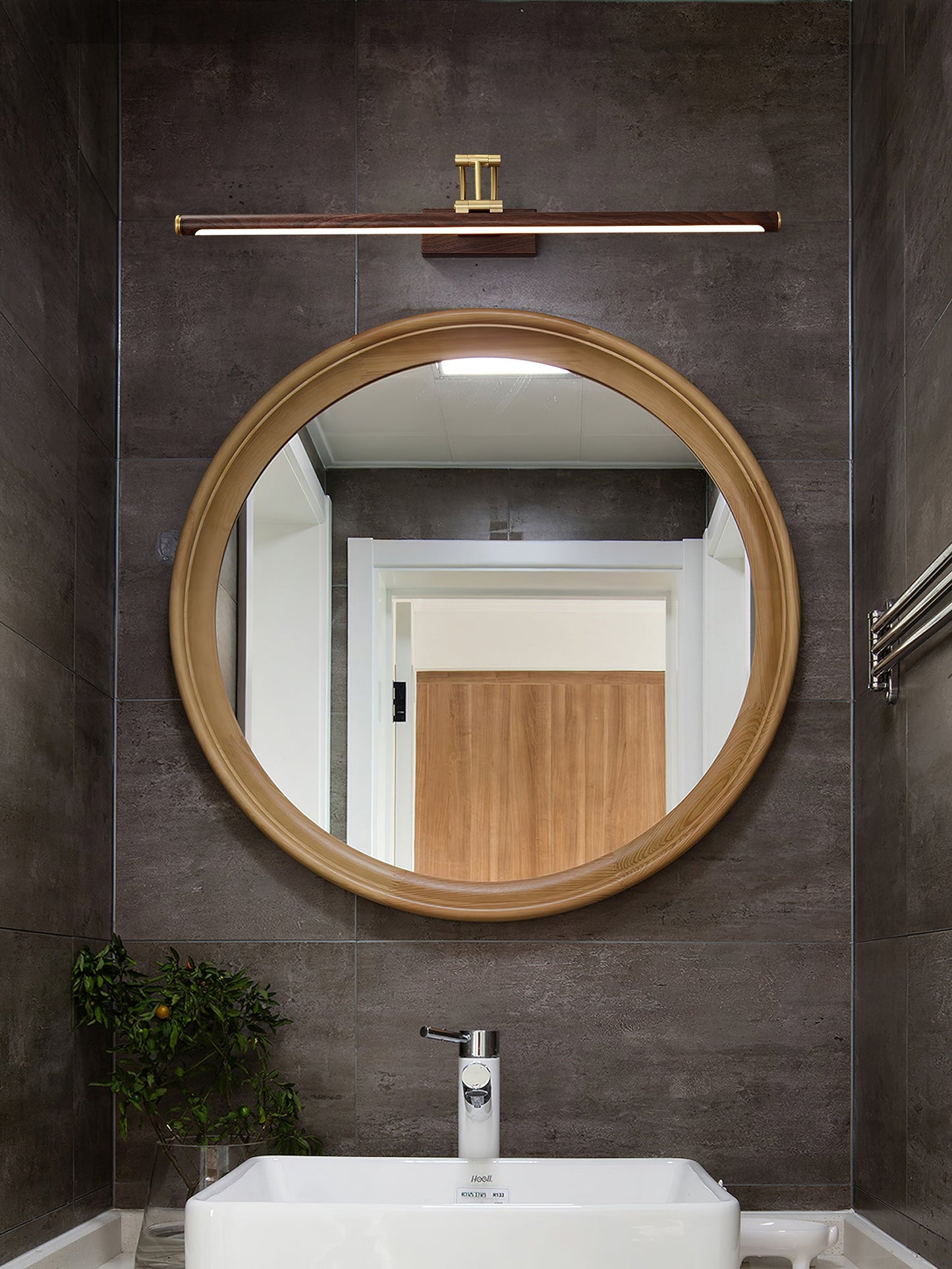 Walnut Color Linear Adjustable Lamp bracket Wall Light