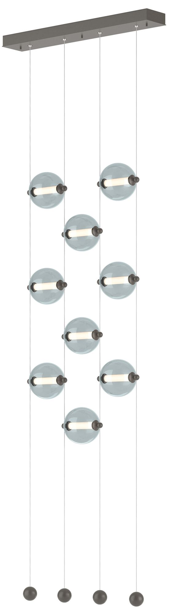 Abacus 9-Light Ceiling-to-Floor LED Pendant - Dark Smoke - Cool Grey