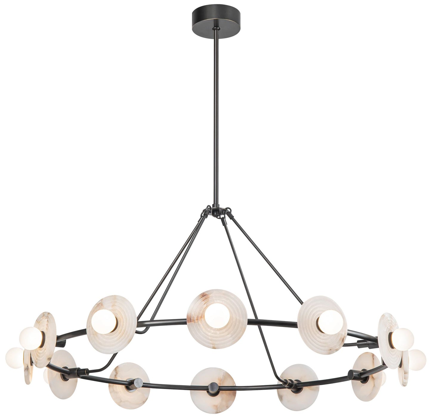 Alora Dahlia LED 46-in Urban Bronze/Alabaster LED Chandeliers