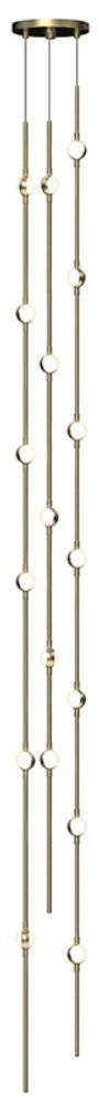 Andromeda Tall 6" Round LED Pendant - Satin Brass - White Acrylic Lens