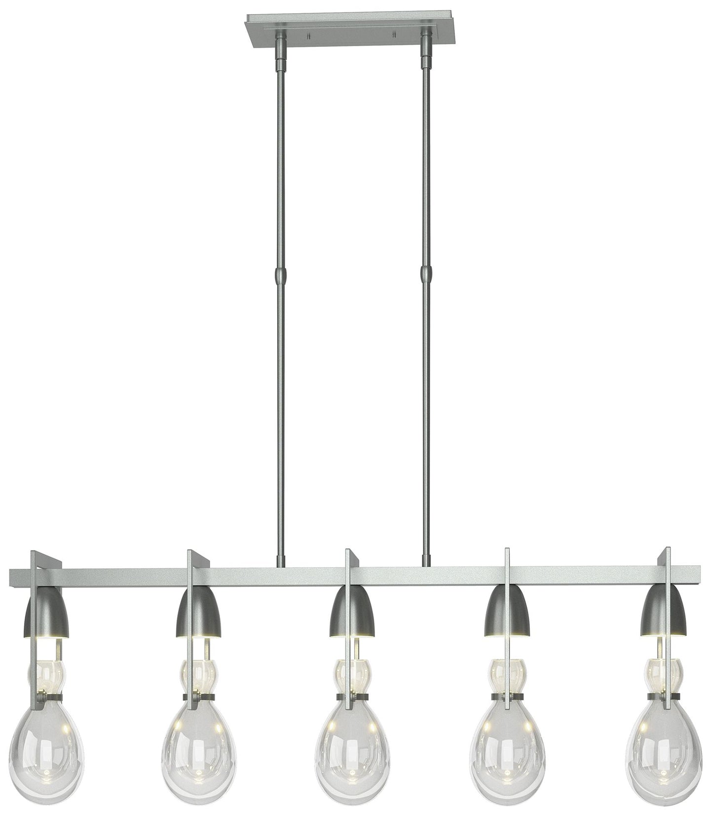 Apothecary 40.5" Vintage Platinum Long Pendant With Clear Glass