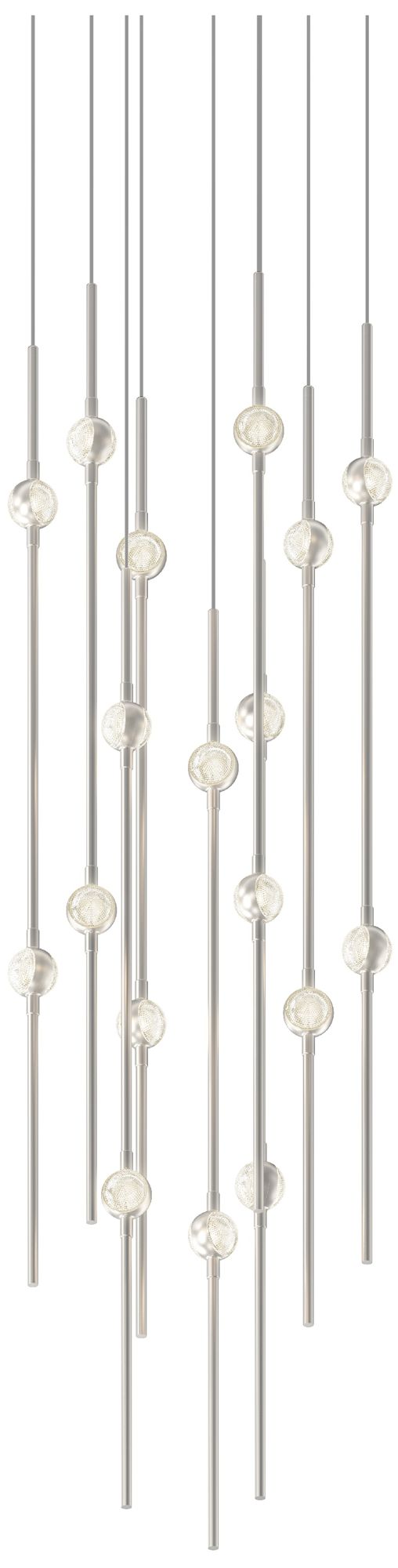 Aries 11.5"W Round Nickel 2700K Long Clear Shade LED Pendant