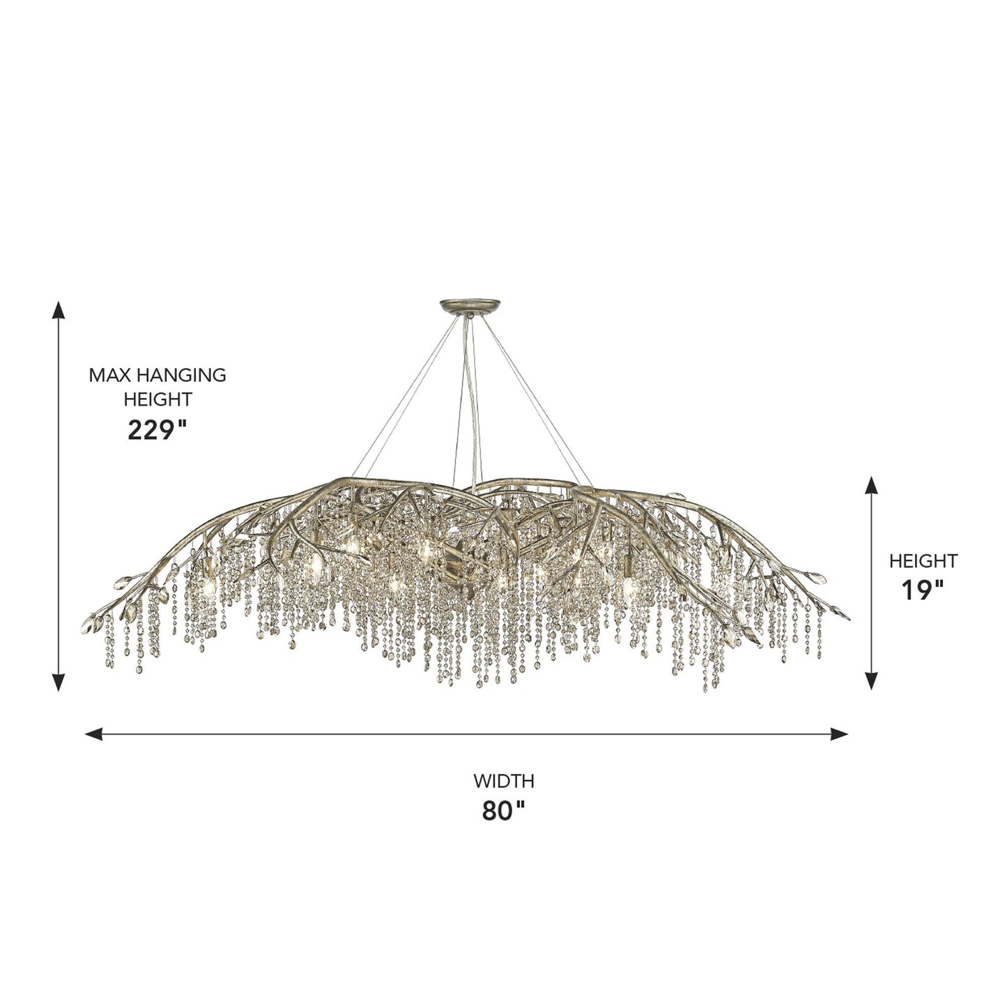 Autumn Twilight 80" Wide Mystic Gold 24-Light Chandelier