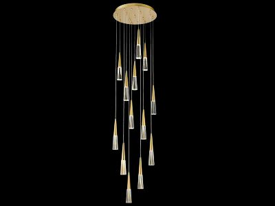 Avenue Encino 22" Wide Brushed Brass Multi-Light LED Pendant