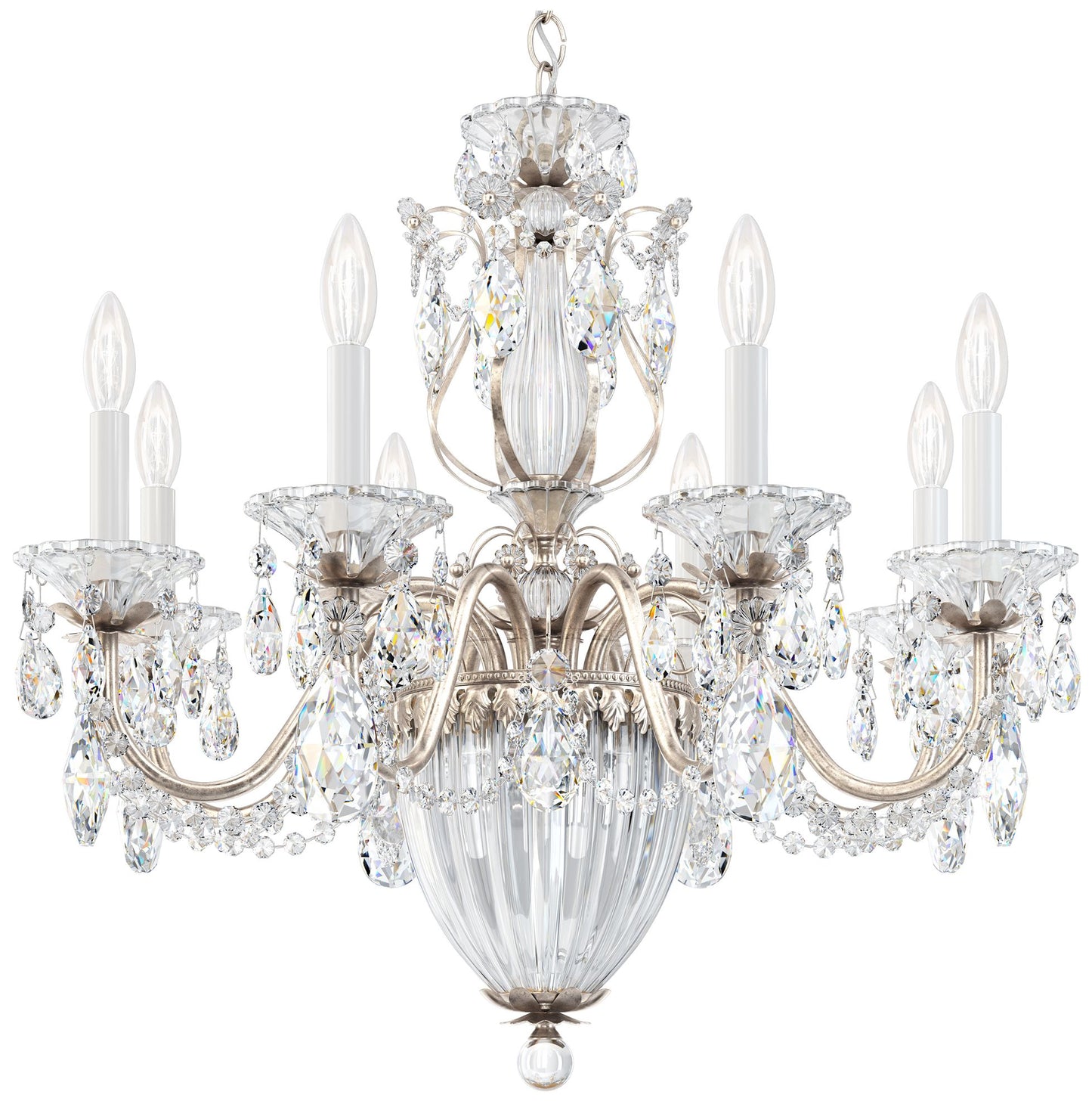 Bagatelle 24.5"H x 26.5"W 11-Light Crystal Chandelier in Antique