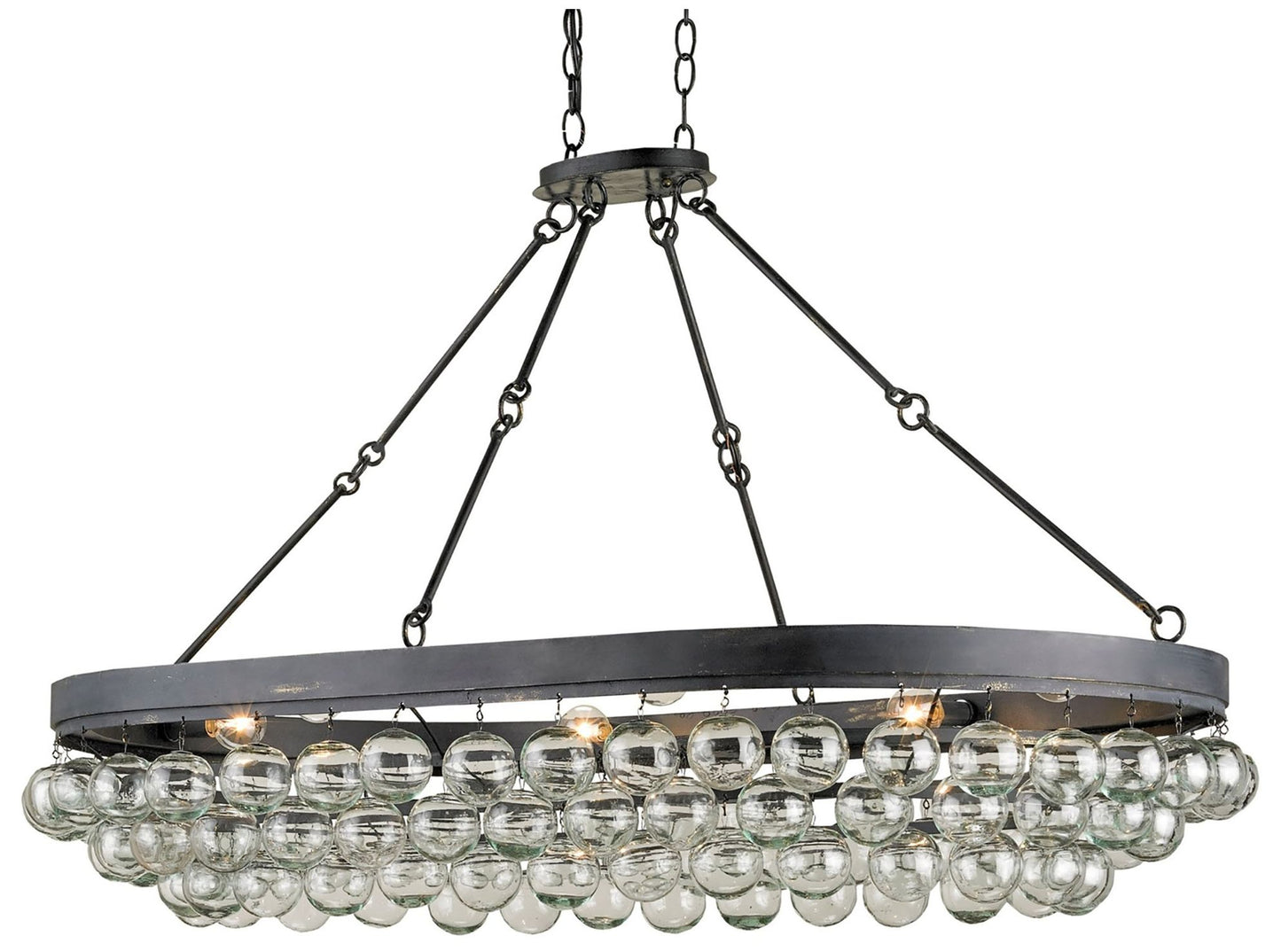 Balthazar 46" Wide French Black 6-Light Oval Chandelier