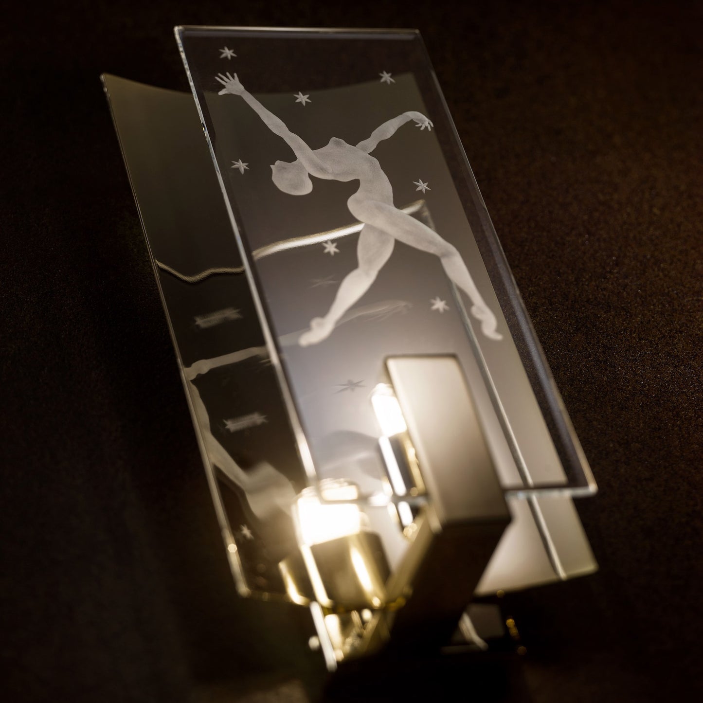 Brass And Italian Crystal Wall Light