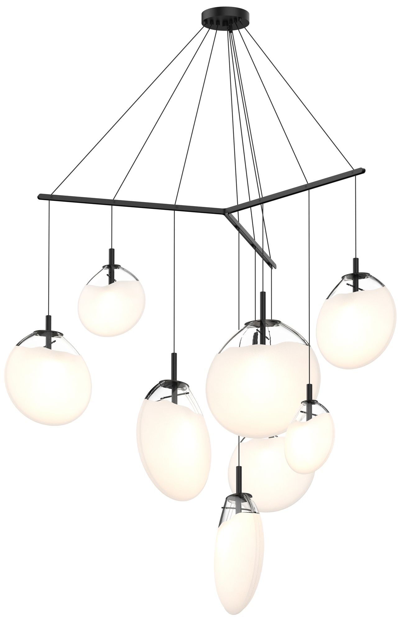 Cantina 15" Wide 9-Light Satin Black Pendant