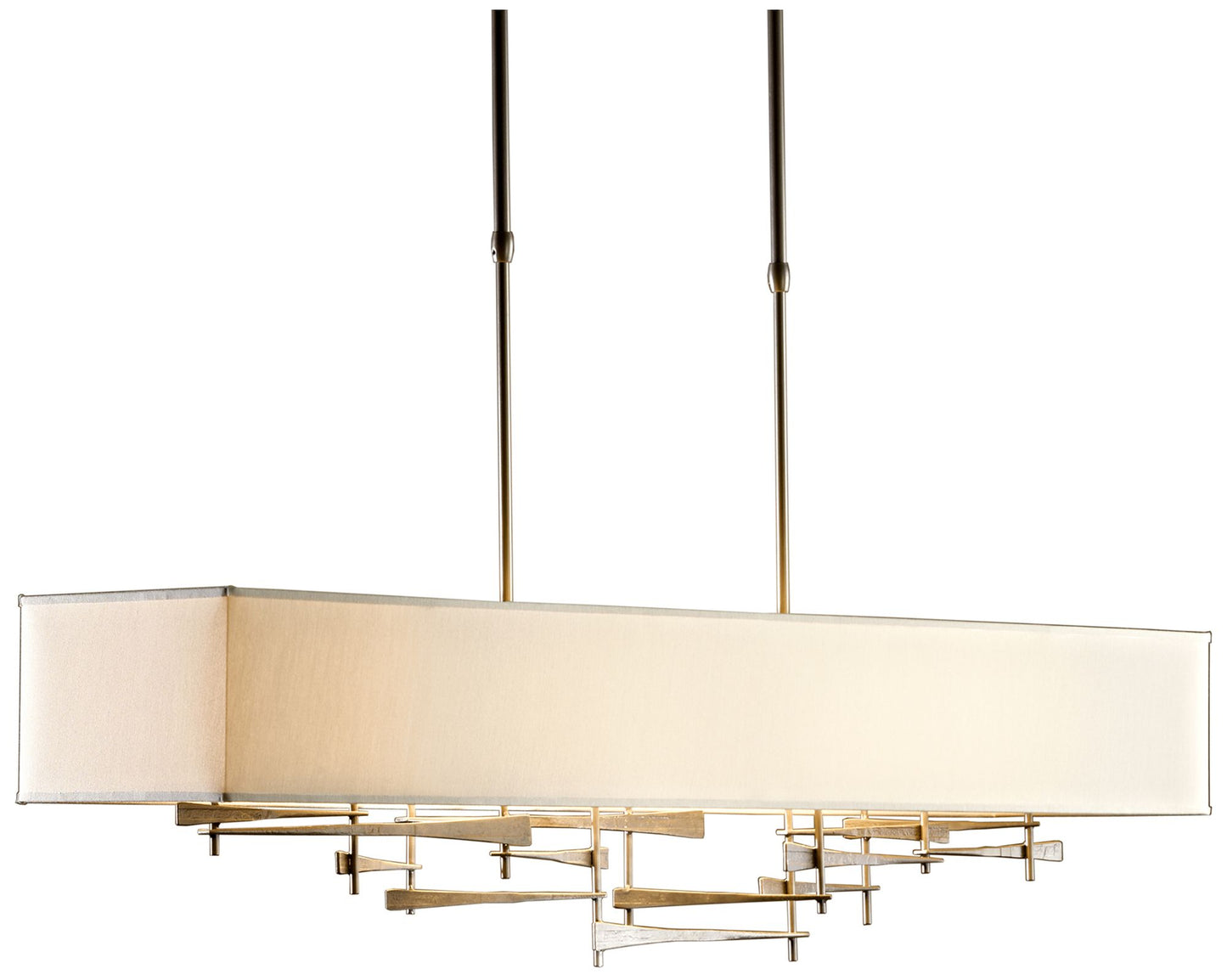 Cavaletti 42" Wide Dark Smoke Pendant With Flax Shade