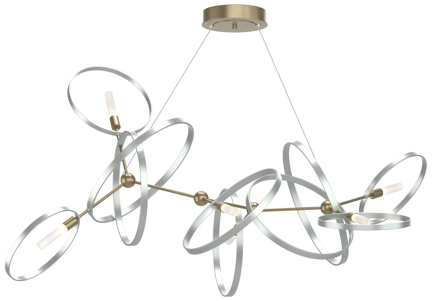Celesse 32"W Vintage Platinum Accented Soft Gold Standard Pendant