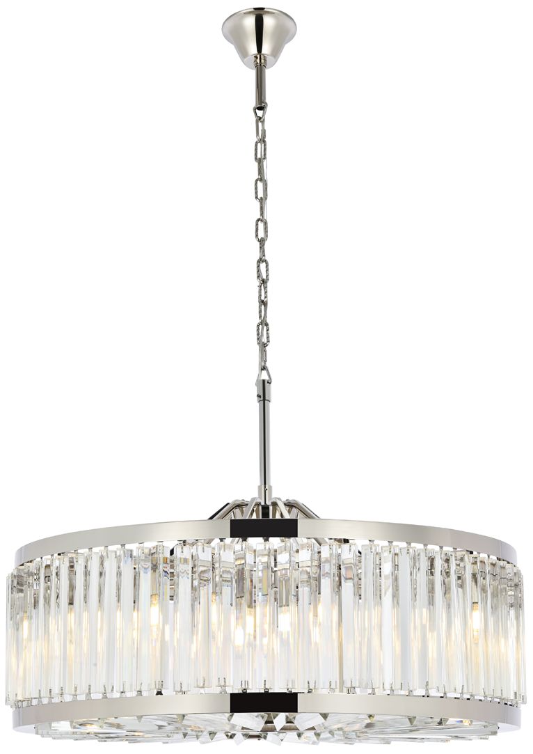 Chelsea 10 Light Polished Nickel Chandelier Clear