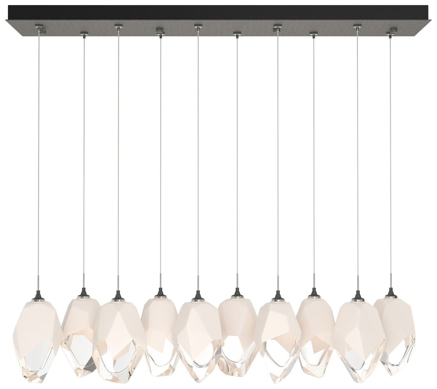 Chrysalis 44.7"W 10-Light Natural Iron Large White Crystal Standard Pe