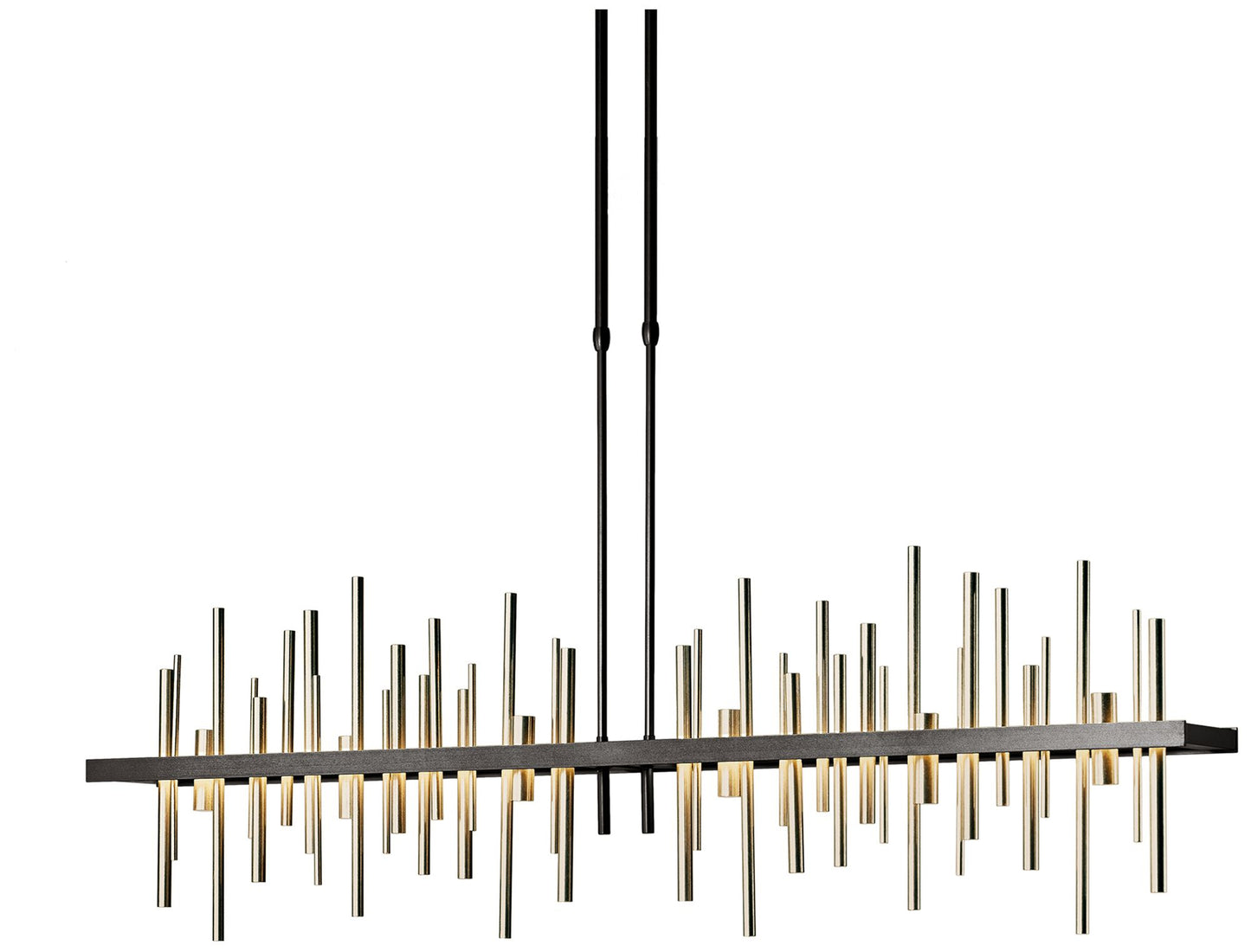 Cityscape 51.9" Wide Large Dark Smoke LED Pendant With Soft Gold
