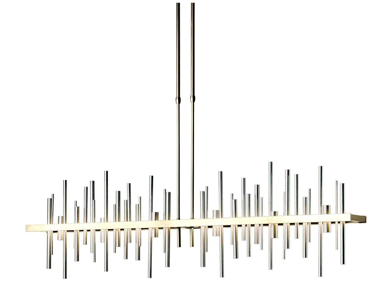 Cityscape 51.9" Wide Large Modern Brass LED Pendant With Sterling