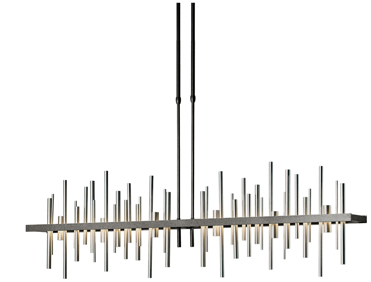 Cityscape 51.9"W Large Natural Iron And Vintage Platinum LED Pendant