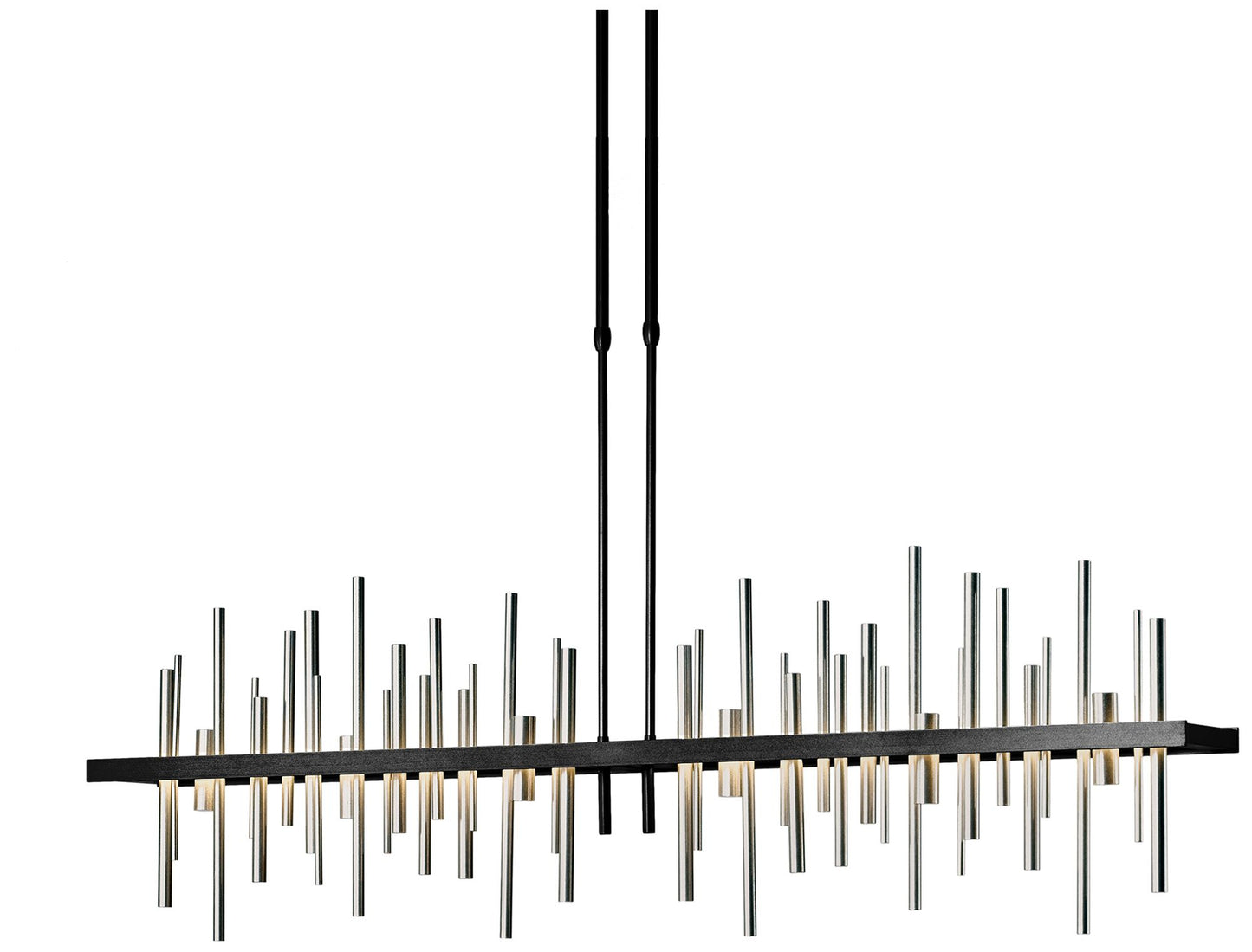 Cityscape Black Large LED Pendant With Vintage Platinum Accents