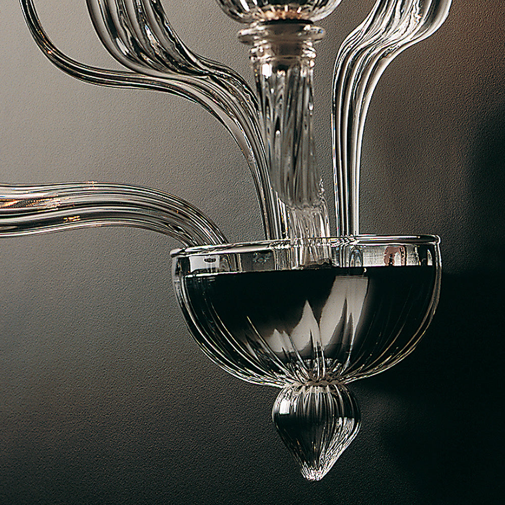 Classic Clear Glass Ribbed Detail Wall Light