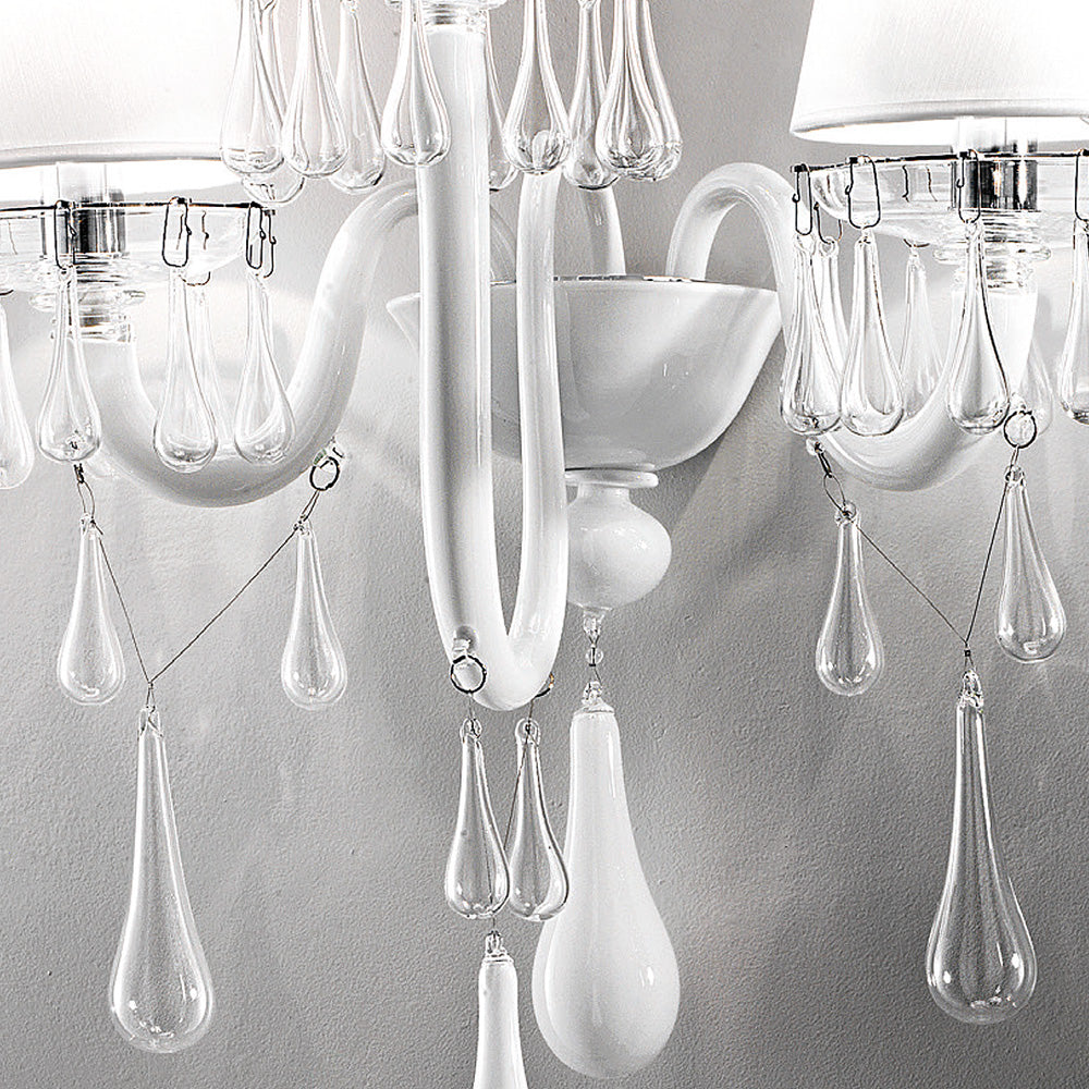 Classic Glass Teardrop Accent Wall Light With Three Arms