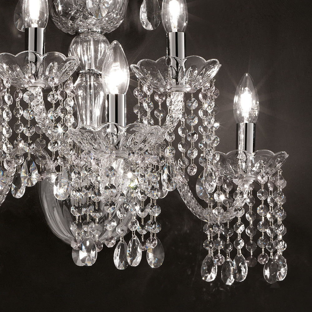 Classic Glass Wall Light With Crystal Drops