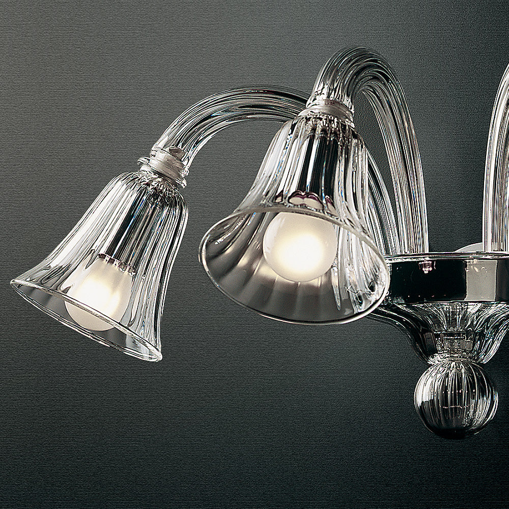 Clear Ribbed Detail Glass Wall Light
