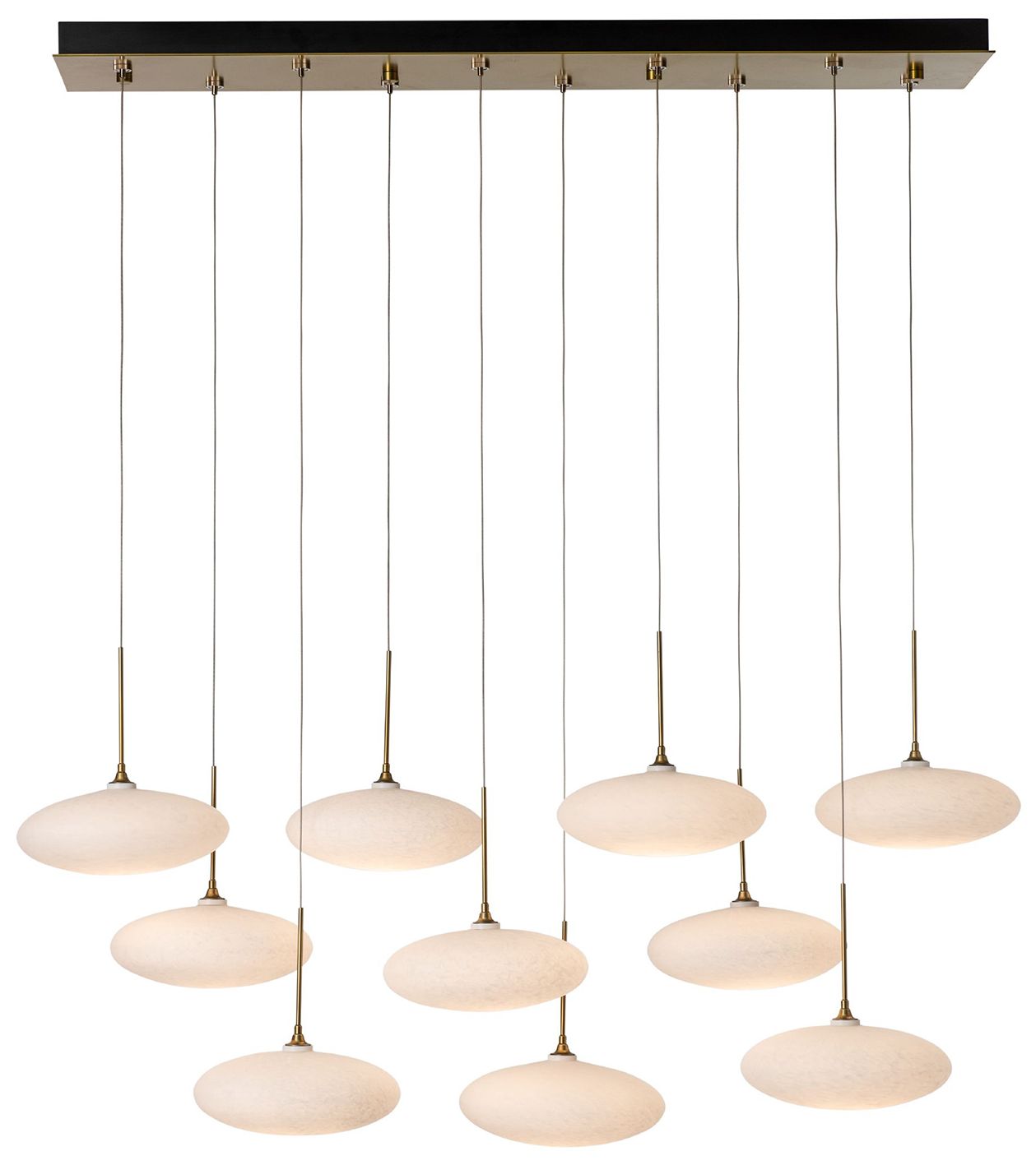 Clouds 48" Wide 10-Light Modern Brass Pendant