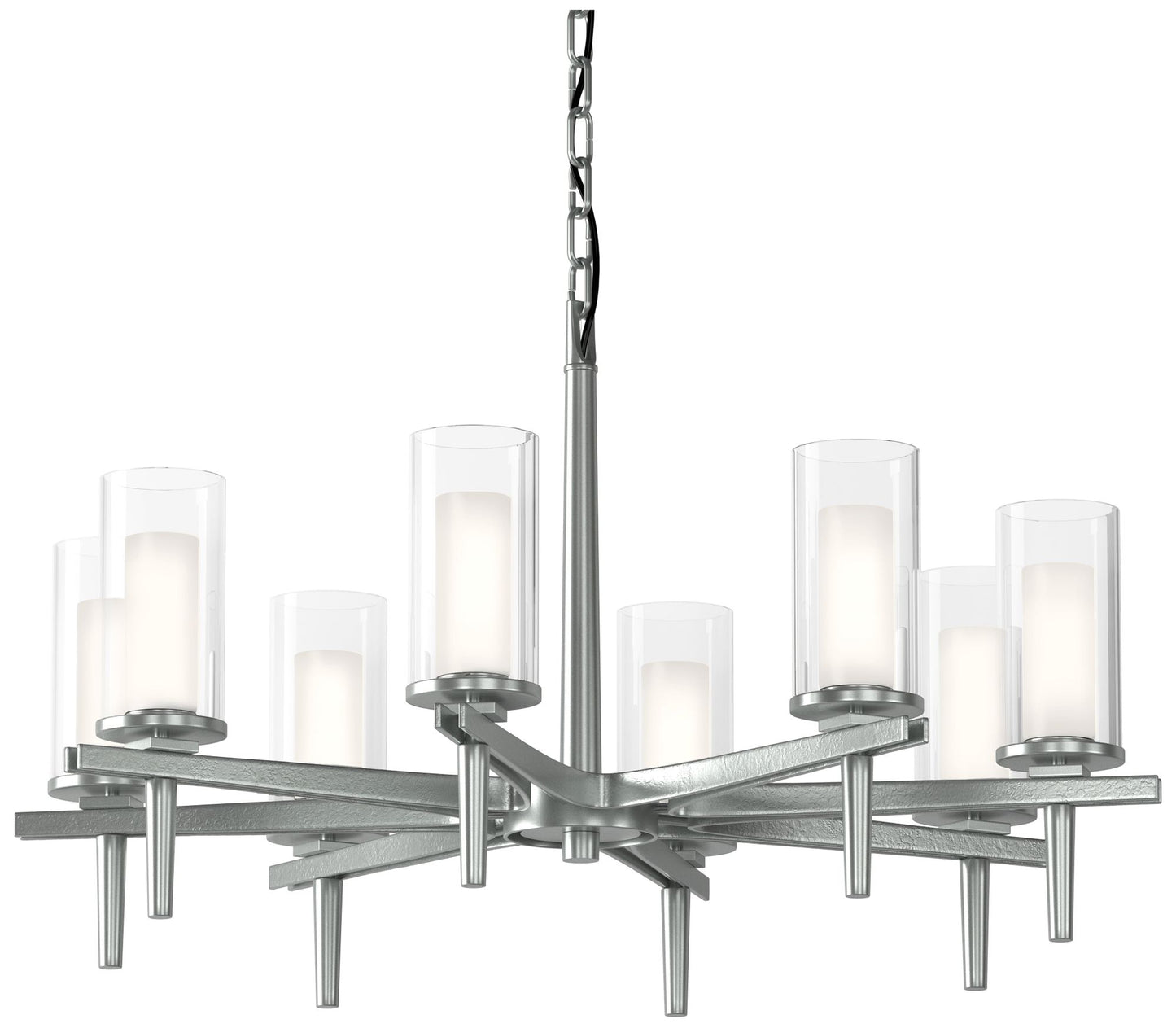 Constellation 34"W 8 Arm Chandelier w/ Opal and Clear Glass
