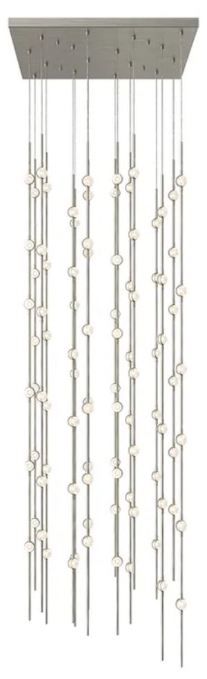 Constellation Andromeda 24" Square LED Pendant - Satin Nickel - Clear
