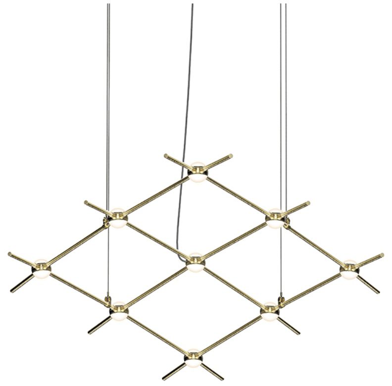 Constellation Aquarius Minor Chandelier - Satin Brass - White Lens