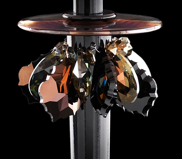 Contemporary Bronze Crystal Table Lamp