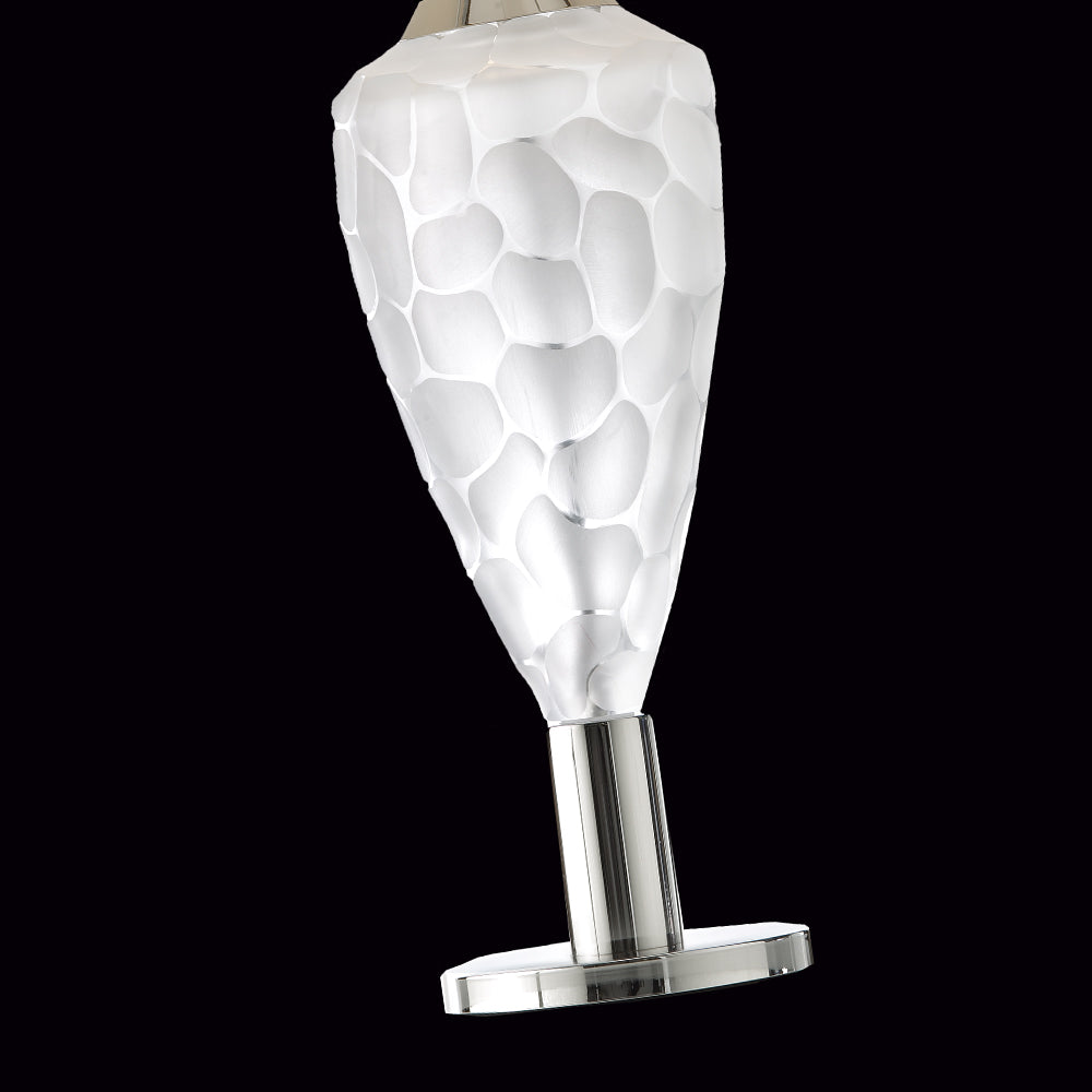 Contemporary Nickel And Italian Crystal Table Lamp