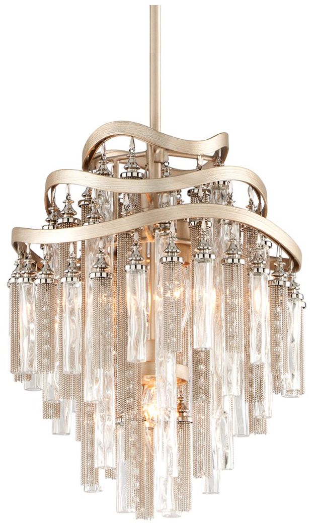 Corbett Lighting Chimera 12.75In Tranquility Silver Leaf 3Lt Pendant
