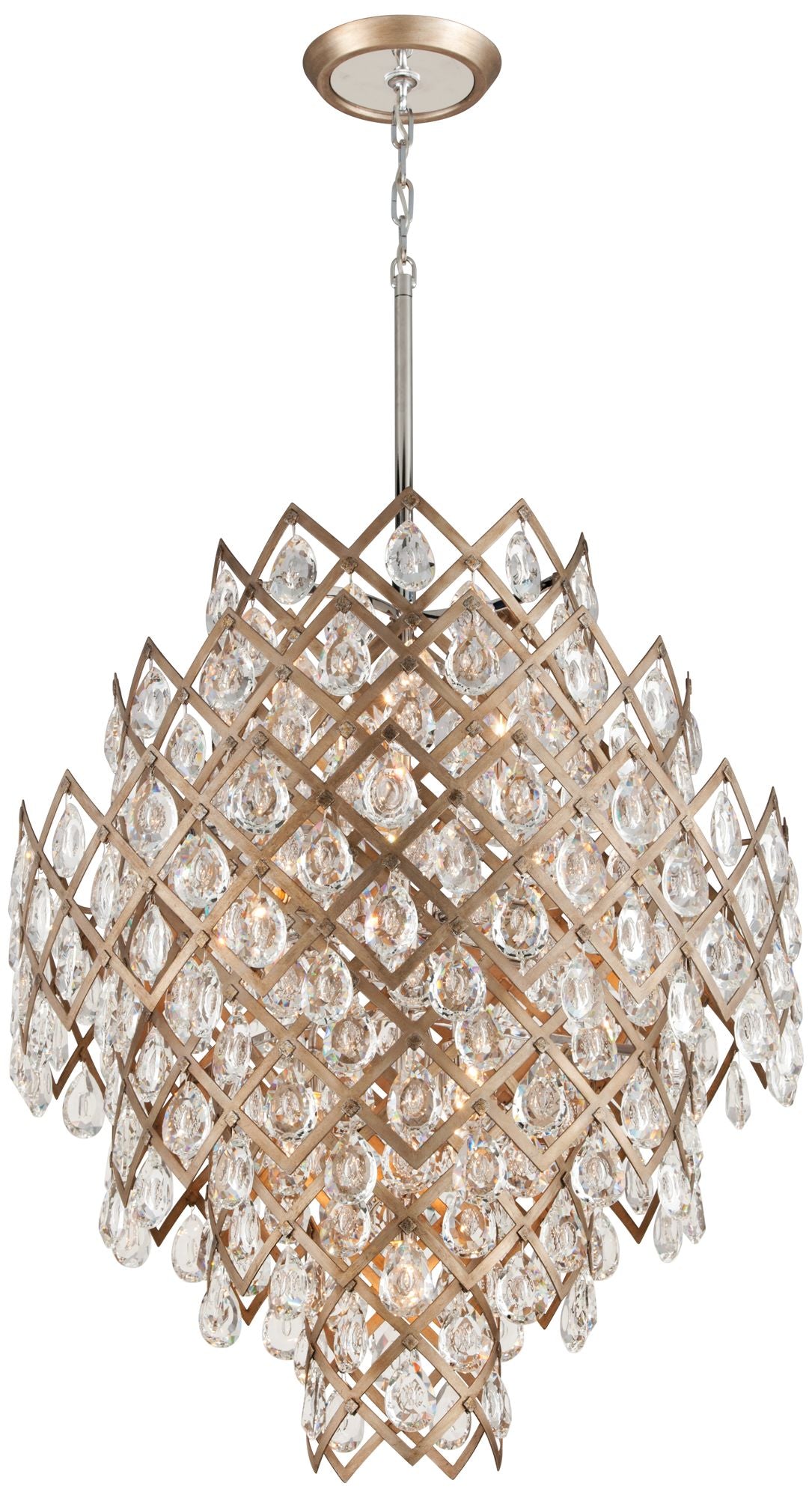 Corbett Tiara 32.25" Wide Iron and Stainless Steel 11 Light Pendant