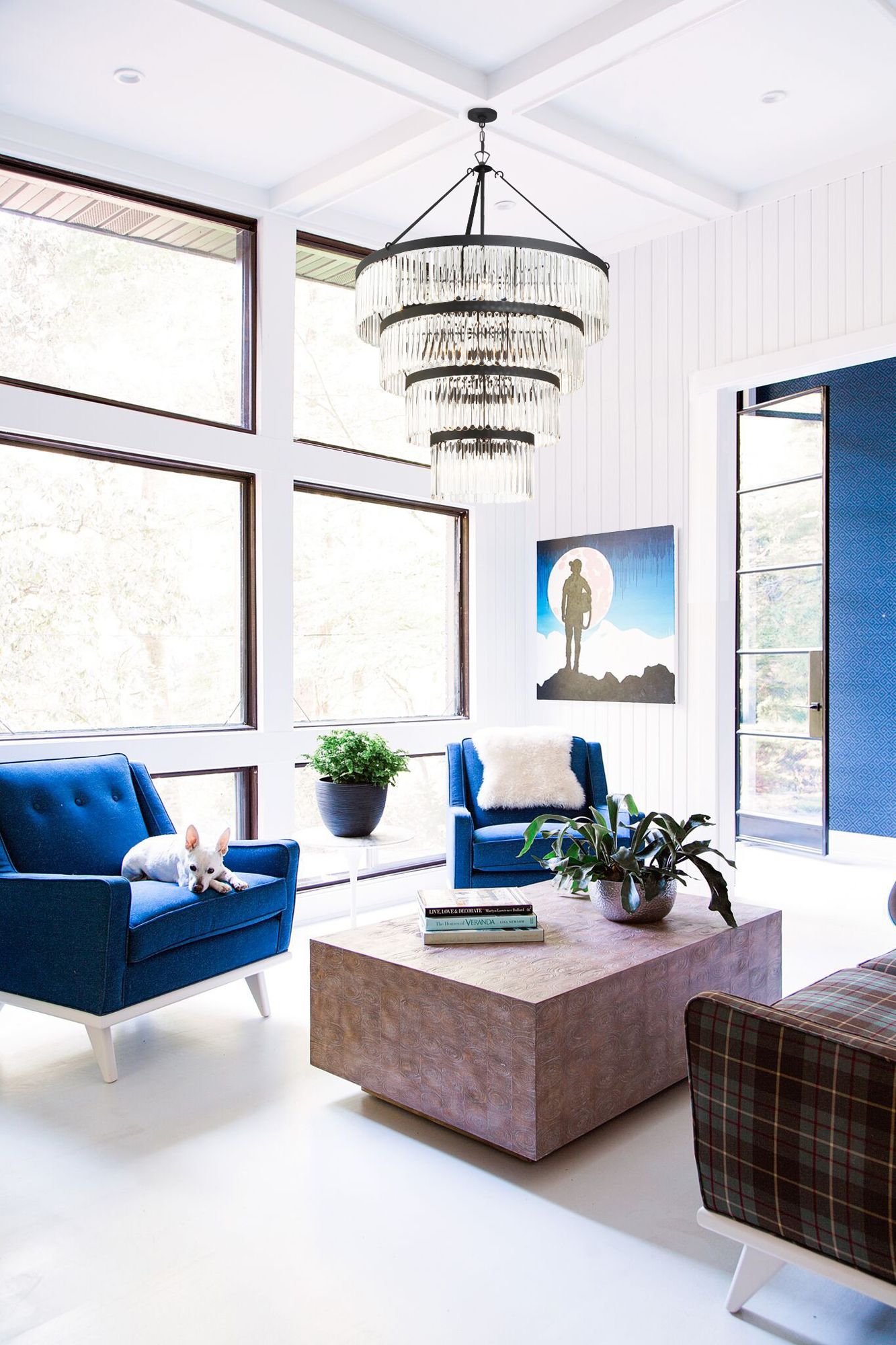 Crystorama Emory 40" Wide Black Forged 22-Light 4-Tier Chandelier