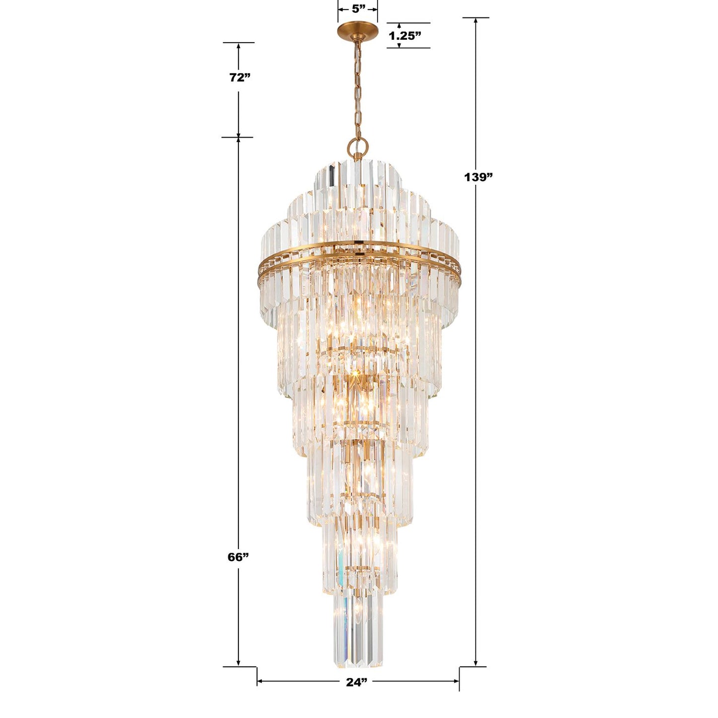 Crystorama Hayes 24" Wide Aged Brass Large Crystal Chandelier