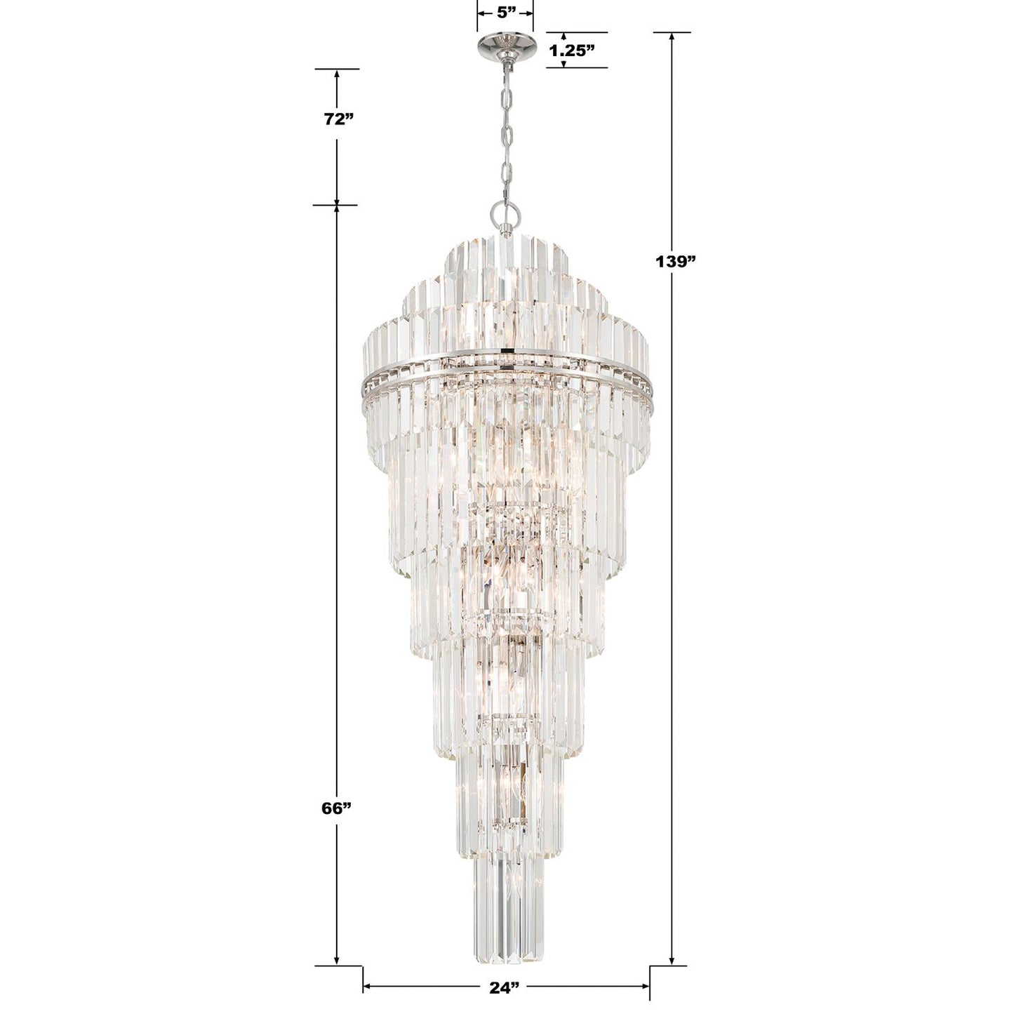 Crystorama Hayes 24" Wide Polished Nickel Large Crystal Chandelier