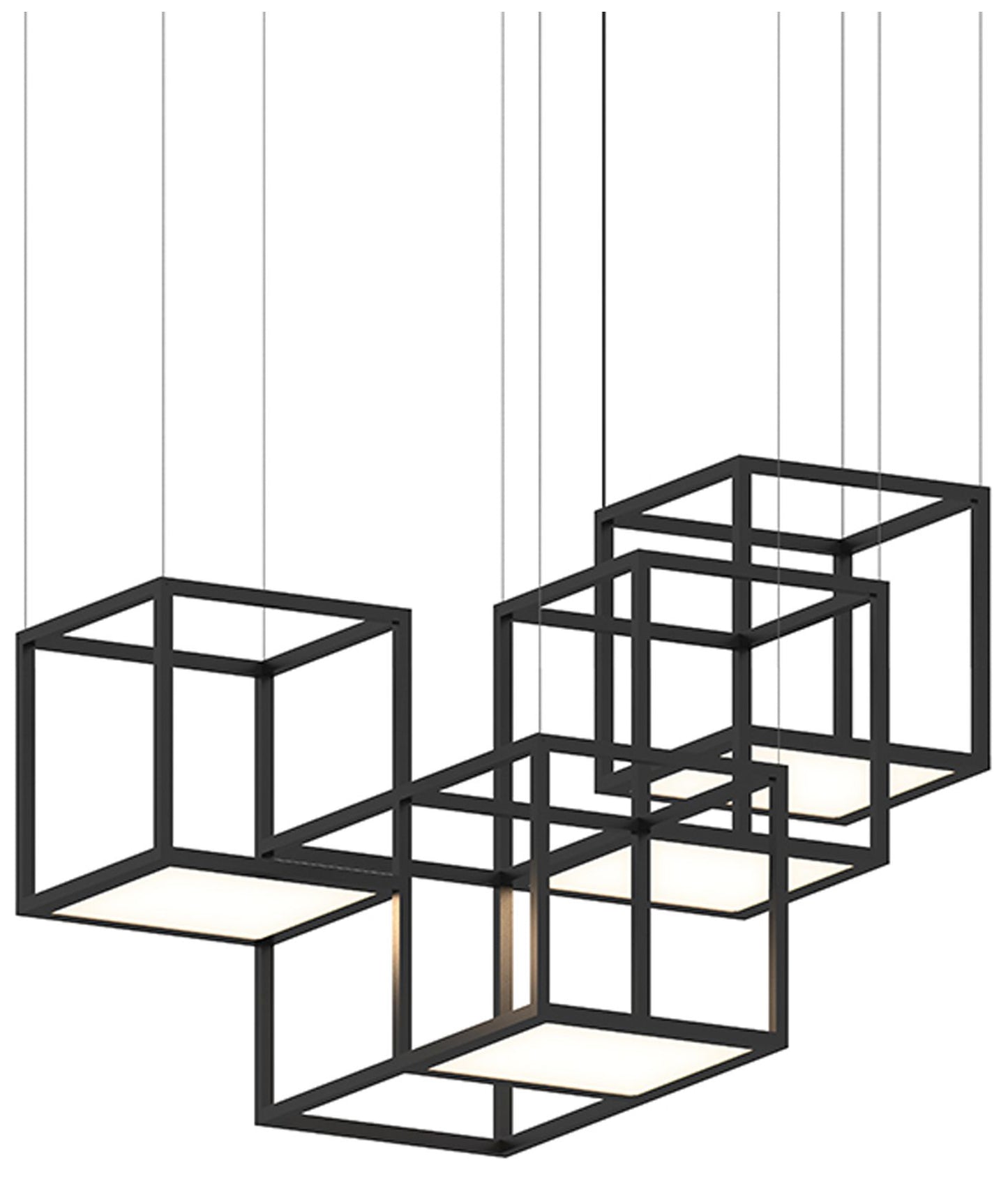 Cubix 48.5" Wide 4.Light Satin Black LED Pendant