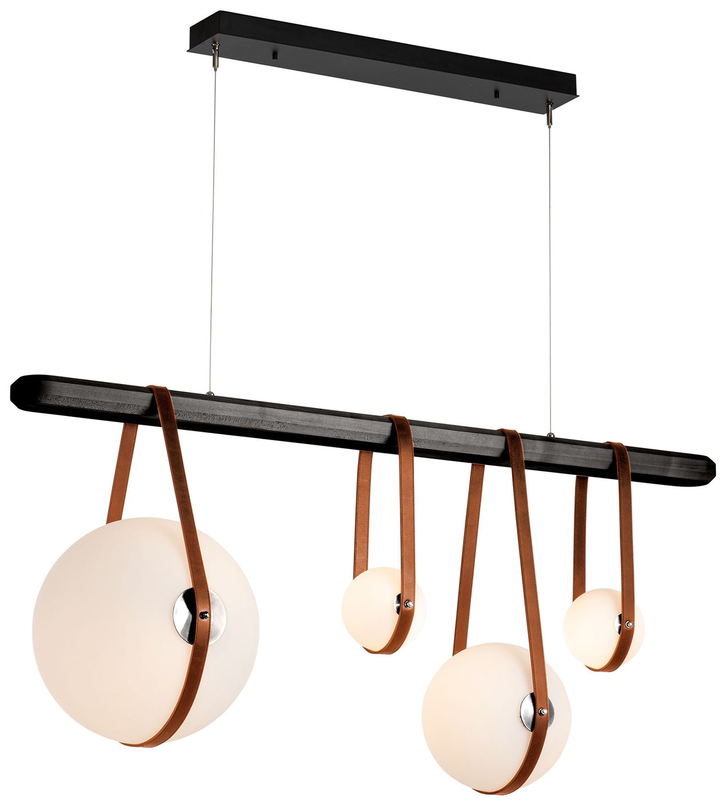 Derby Linear 4-Light LED Pendant - Nickel - Brown - Black - Opal - Standard