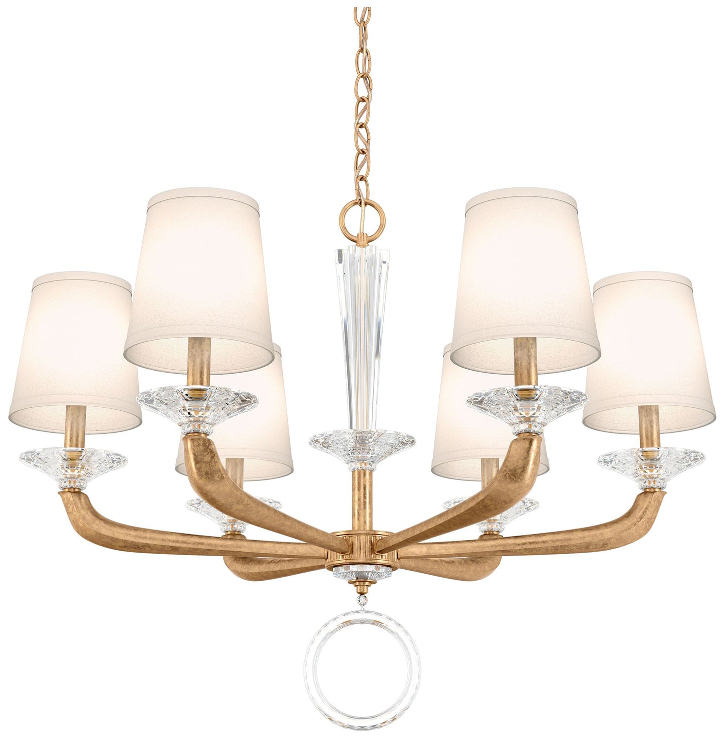 Emilea 22.5"H x 30.5"W 6-Light Crystal Chandelier in French Gold