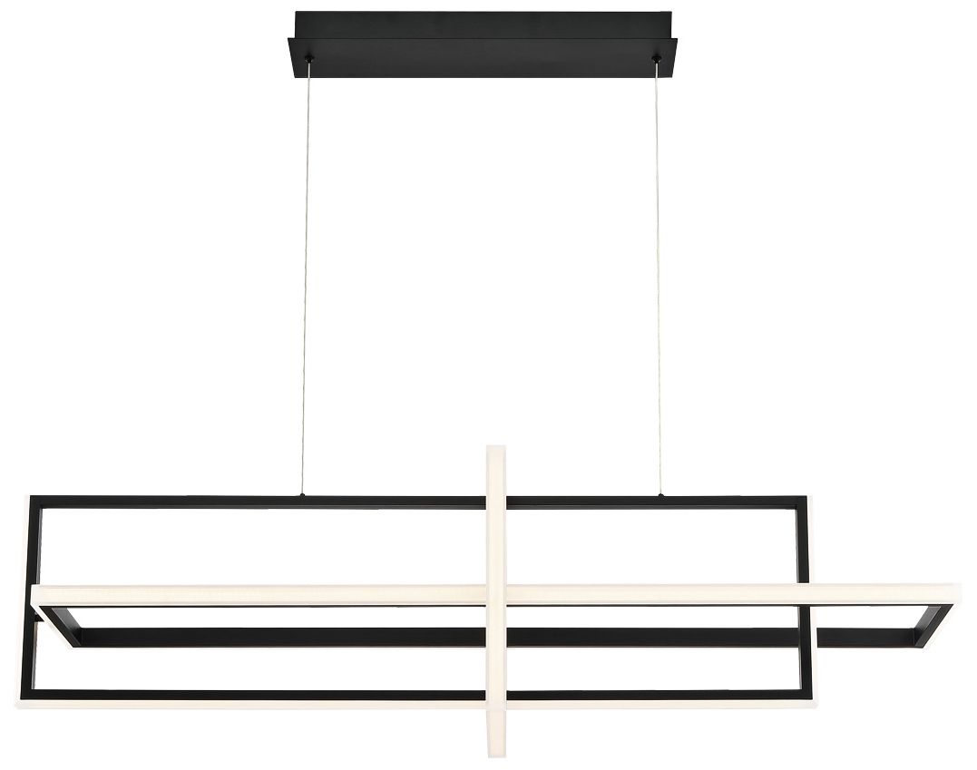 Eurofase Bordo 56" Wide Matte Black LED Linear Chandelier