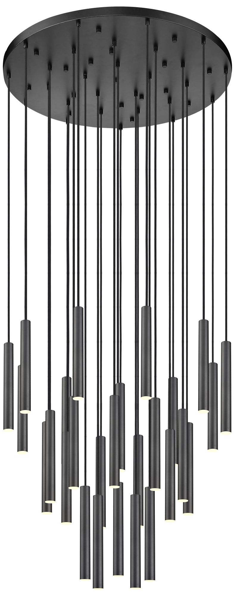 Forest by Z-Lite Matte Black 36 inch 27 Light Chandelier