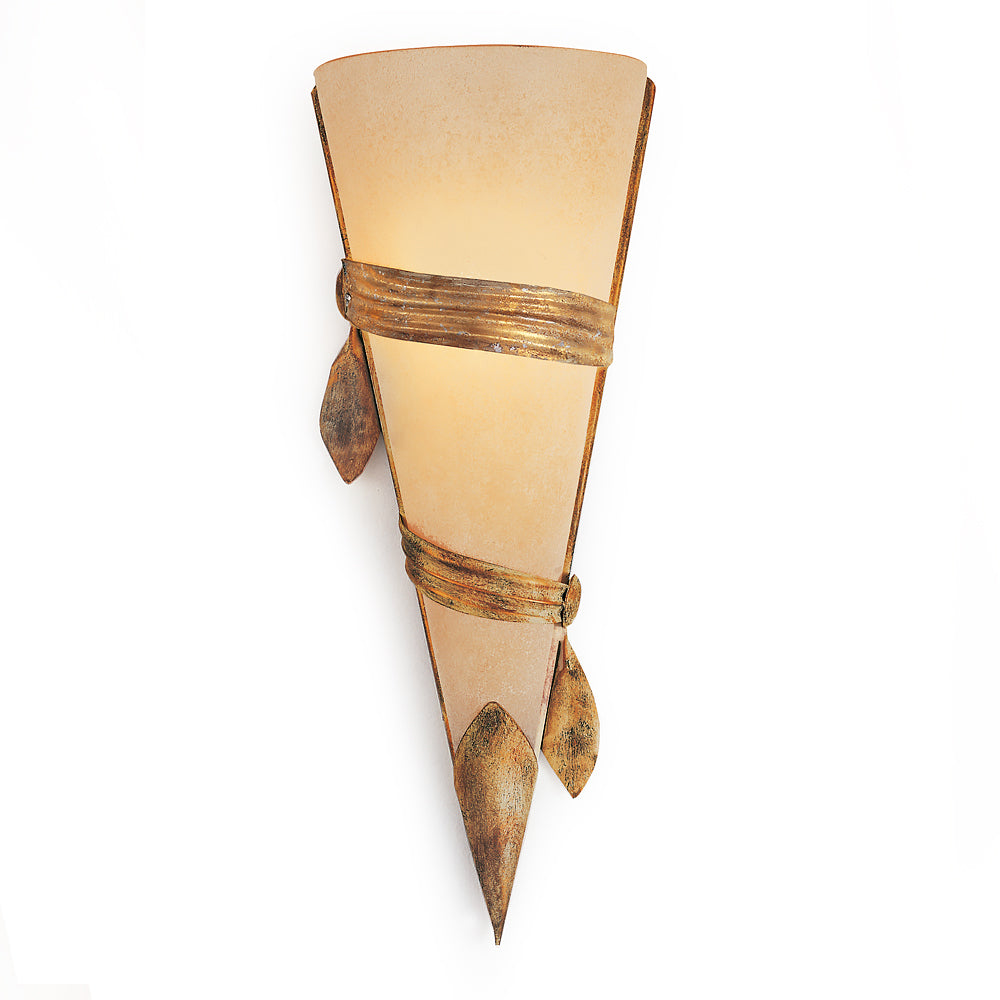 Gold Leaf Hand Made Opaque Glass Wall Light