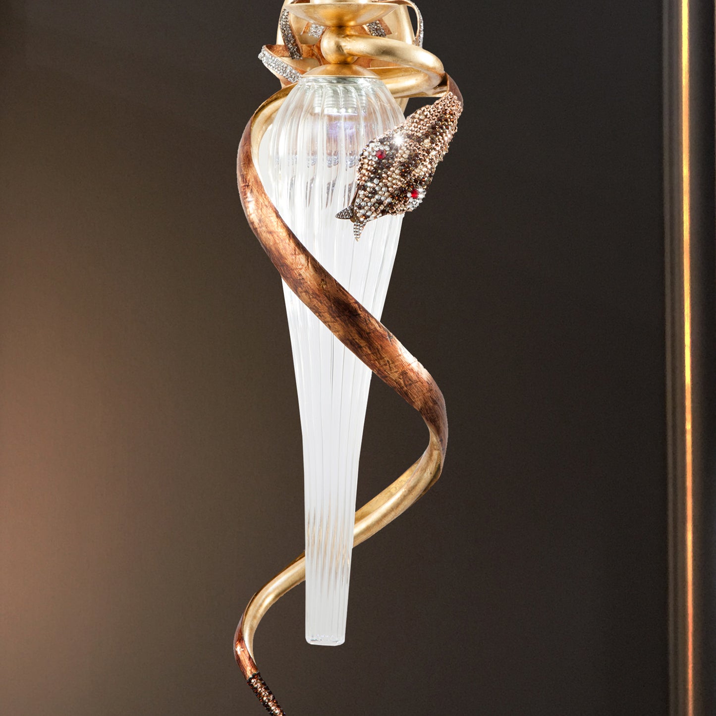 Gold Crystal Curved Wall Light