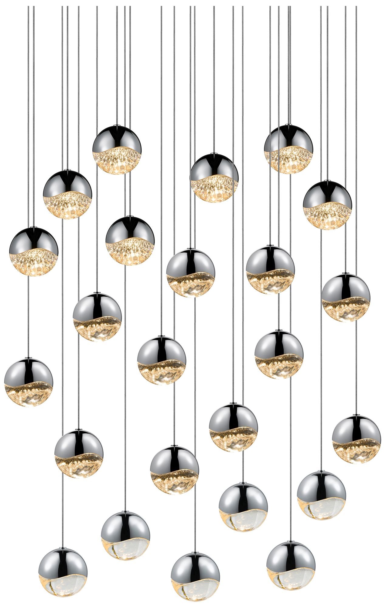 Grapes 26.25" Wide 24-Light Polished Chrome LED Pendant