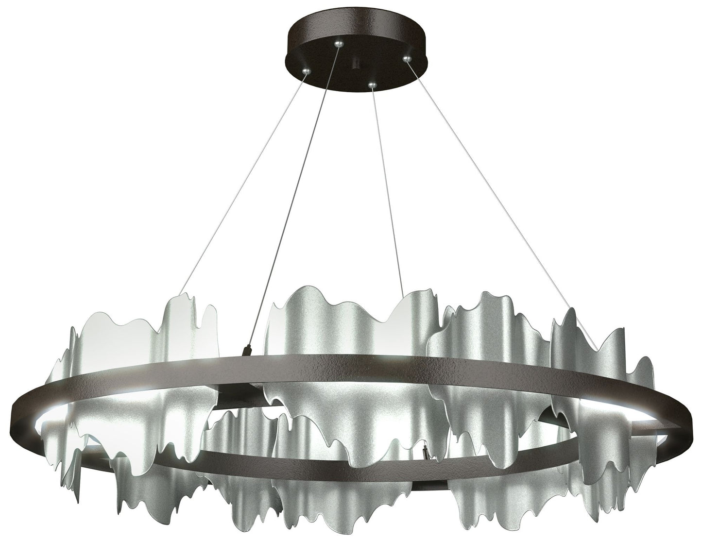 Hildene 38"W Accented Circular Oil Rubbed Bronze Standard LED Pendant