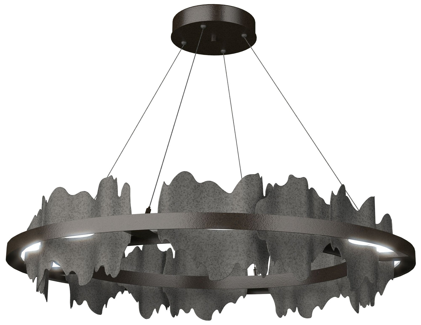 Hildene 38"W Iron Accented Circular Oil Rubbed Bronze Standard LED Pen