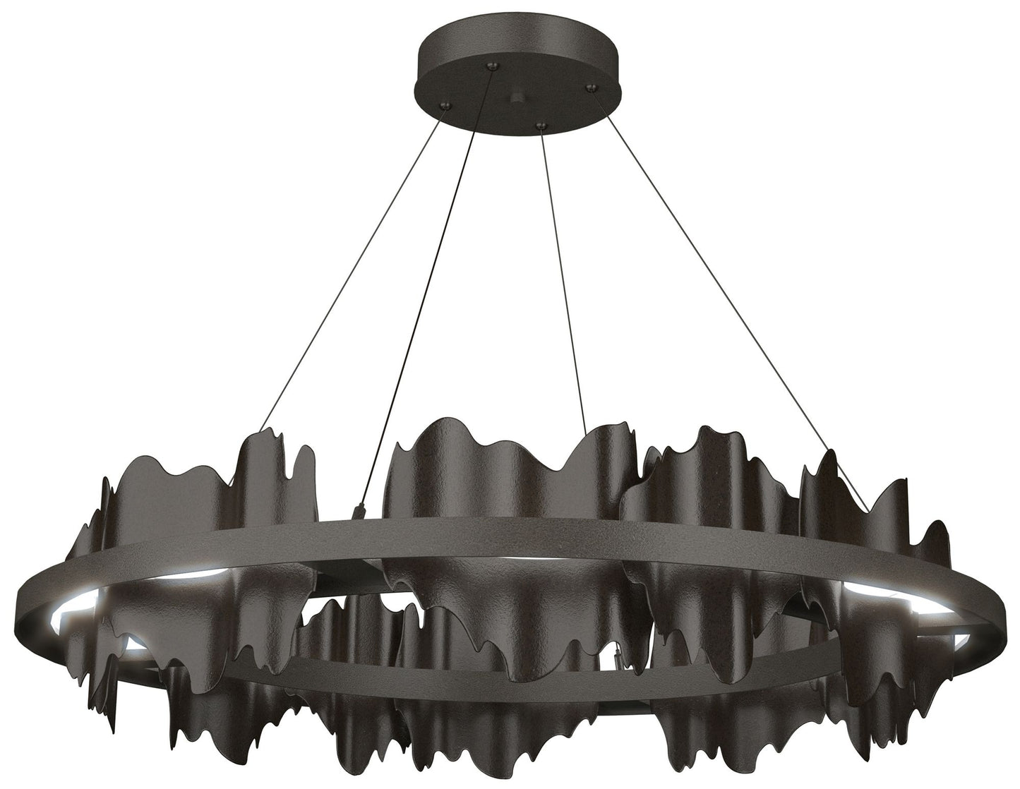 Hildene 38"W Oil Rubbed Bronze Accented Circular Smoke Standard LED Pe